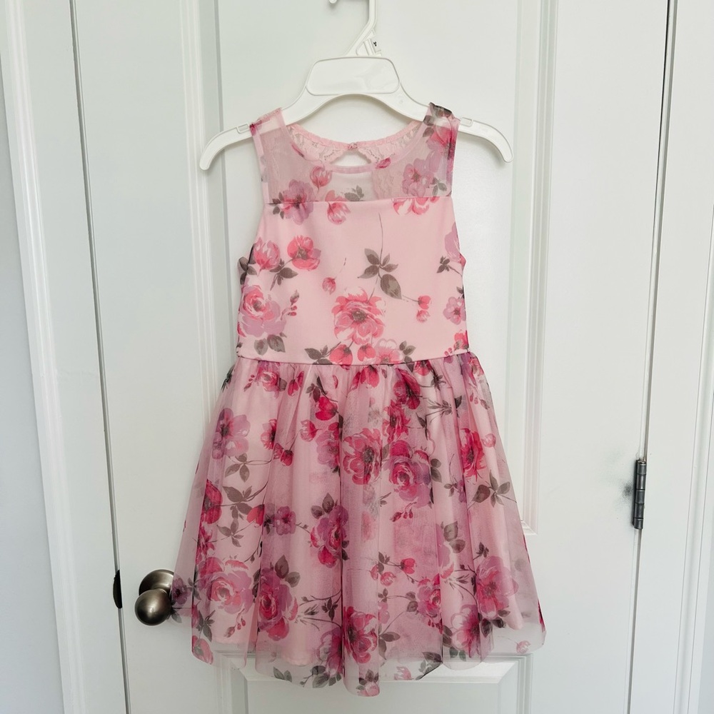 Zhenzi Pink Floral Kids Dress